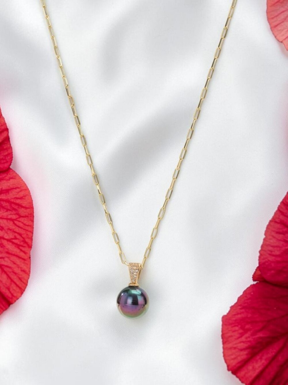Black Pearl Cubic Zirconia Necklace